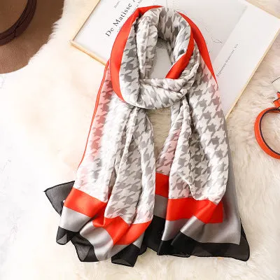 Scarves soft long print silk scarves lady shawl and wrap