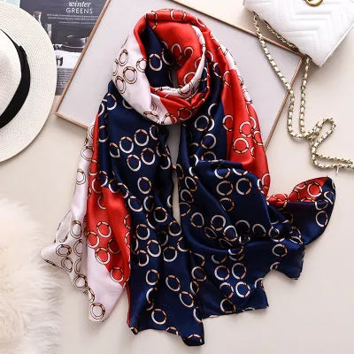 Scarves soft long print silk scarves lady shawl and wrap