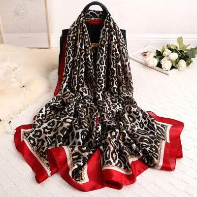 Scarves soft long print silk scarves lady shawl and wrap