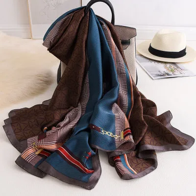 Scarves soft long print silk scarves lady shawl and wrap
