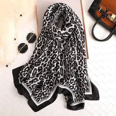 Scarves soft long print silk scarves lady shawl and wrap