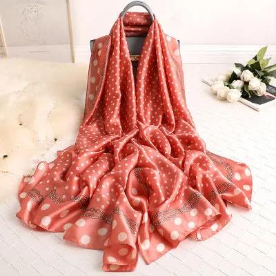 Scarves soft long print silk scarves lady shawl and wrap