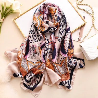 Scarves soft long print silk scarves lady shawl and wrap