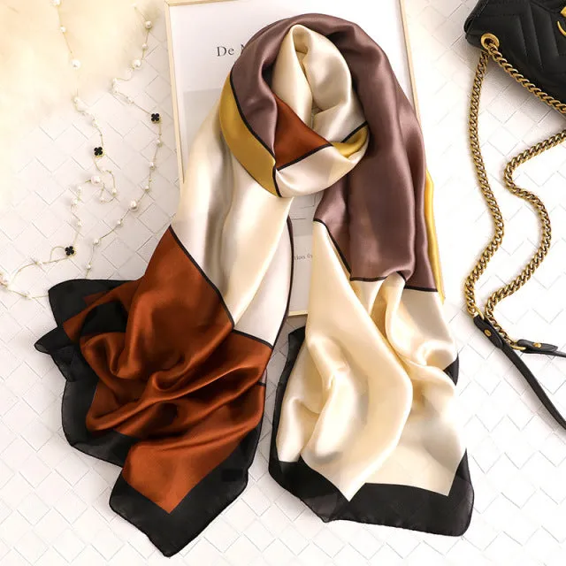Scarves soft long print silk scarves lady shawl and wrap