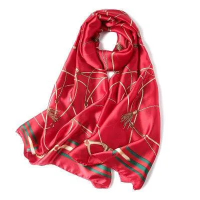 Scarves soft long print silk scarves lady shawl and wrap