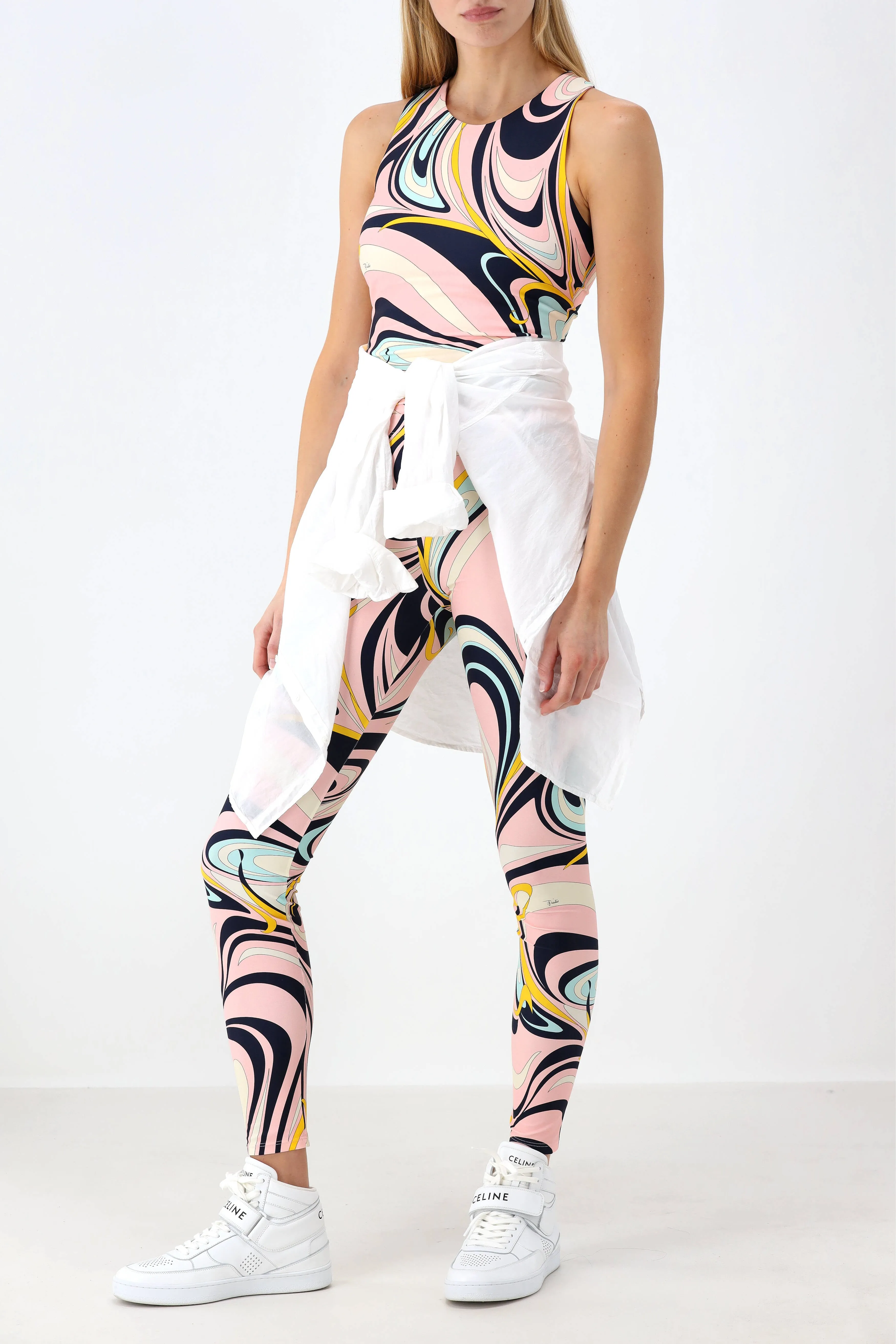 Schmales Tank Top in Rosa/Multi