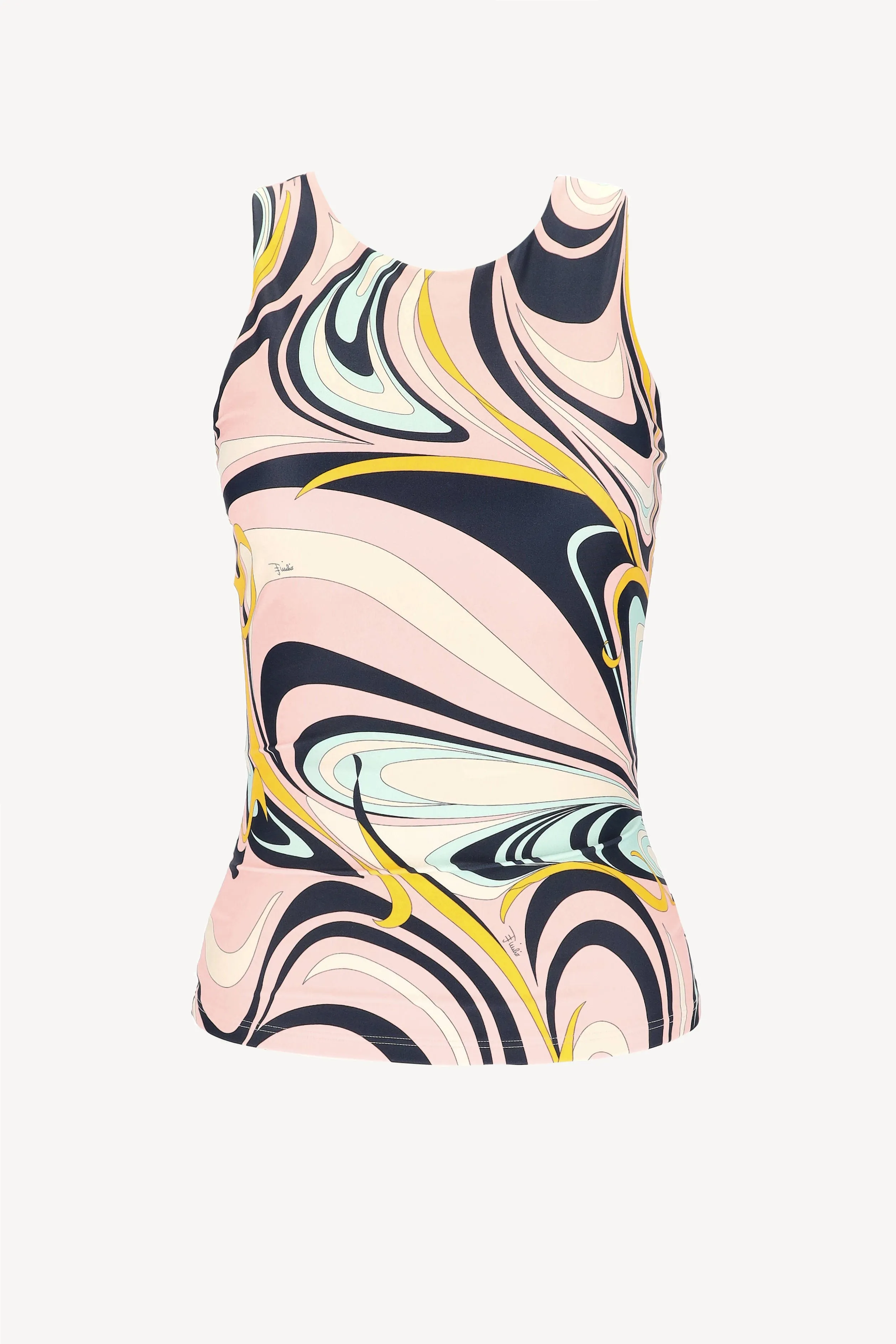 Schmales Tank Top in Rosa/Multi
