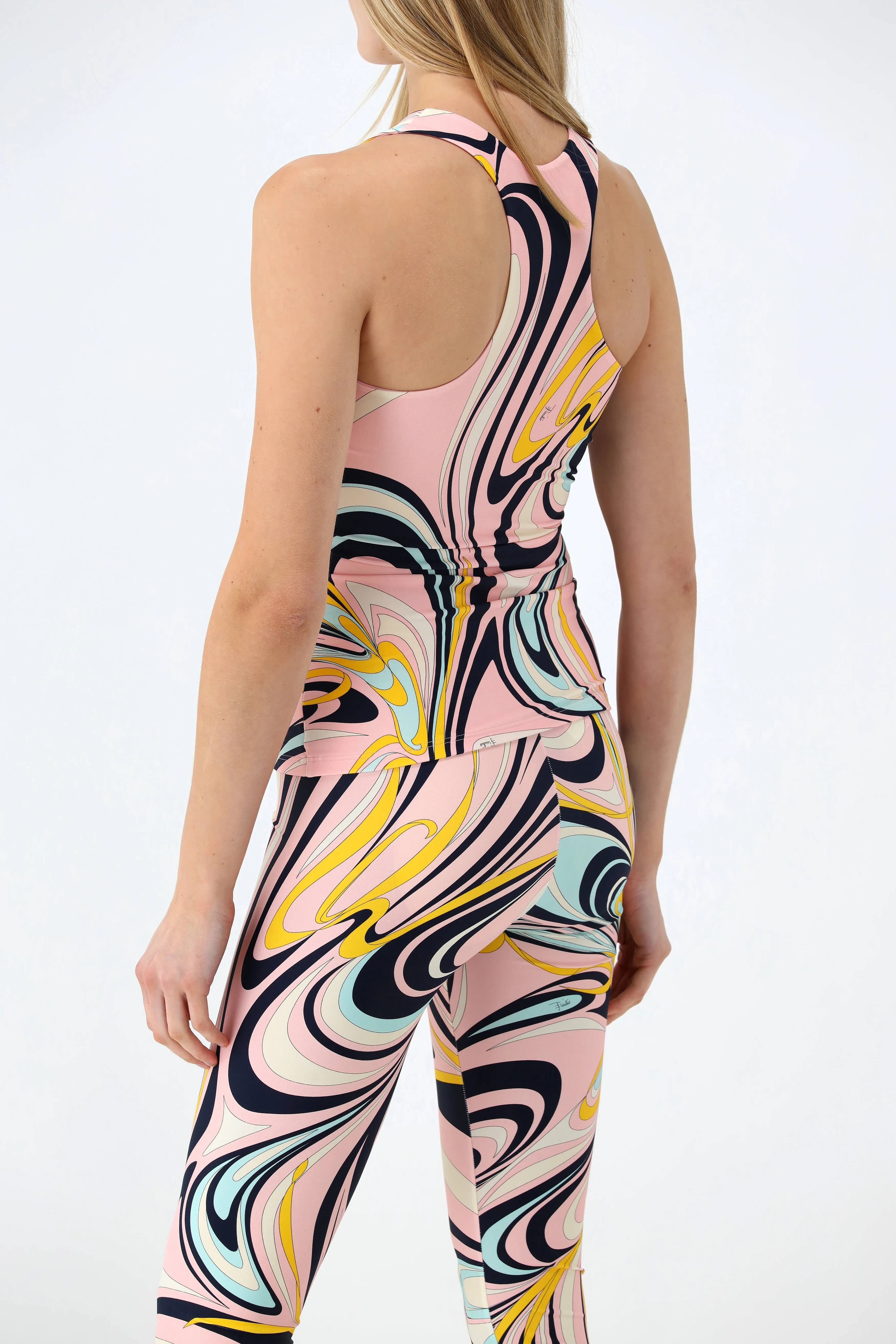 Schmales Tank Top in Rosa/Multi
