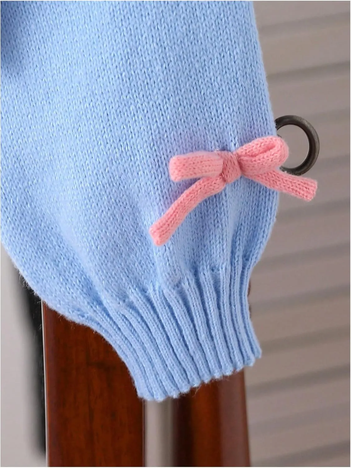 SHENHE Girl's Bow Button Down Knitted Cardigan V Neck Loose Cute Crop Sweater Outwear