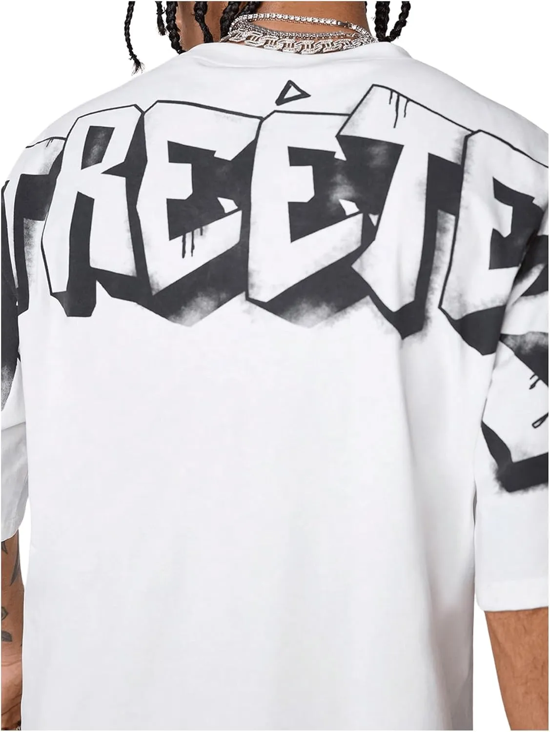 SOLY HUX Men's Graphic Tees Letter Print Drop Shoulder Half Sleeve T Shirt Oversized Summer Tops