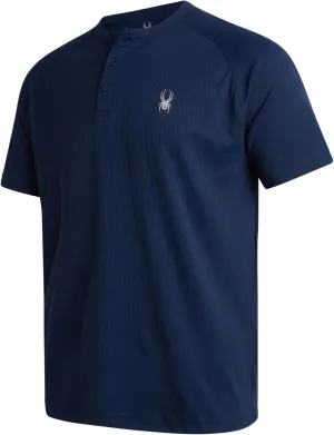 Spyder Mens Shirts - Moisture Wicking Short Sleeve Henley Shirts for Men - Lightweight Quick Dry Athletic Shirt (Sizes: S-XL)