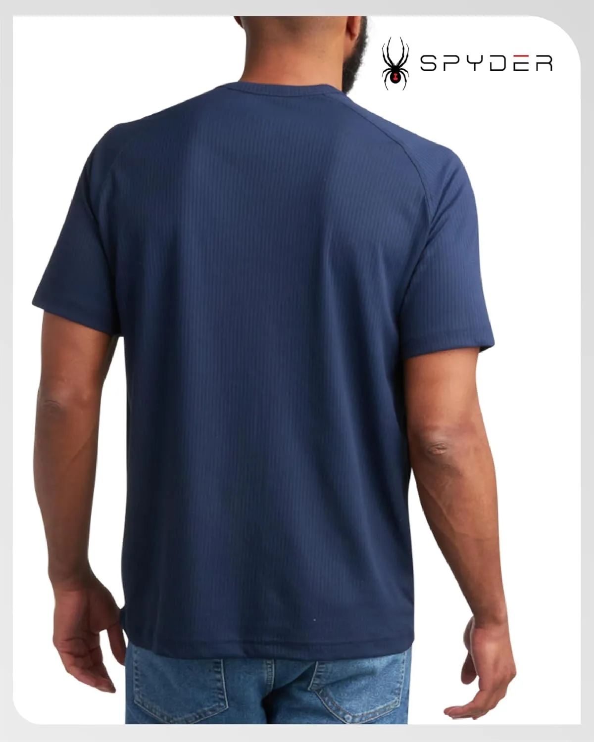 Spyder Mens Shirts - Moisture Wicking Short Sleeve Henley Shirts for Men - Lightweight Quick Dry Athletic Shirt (Sizes: S-XL)