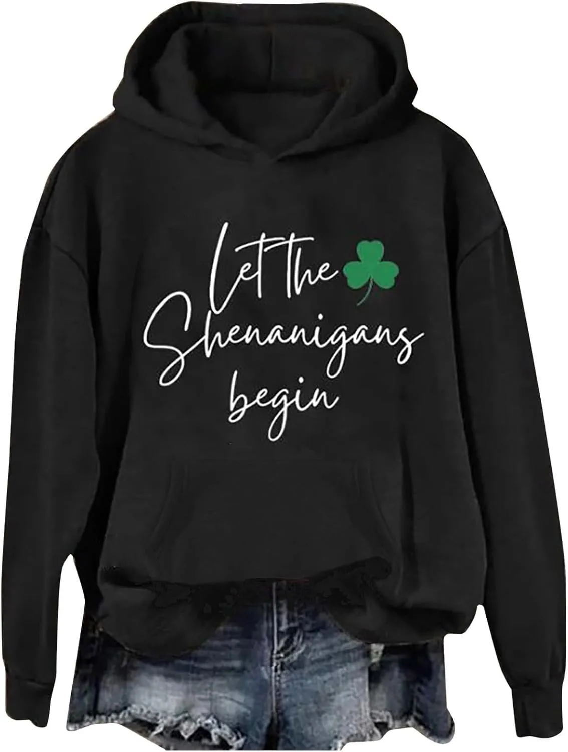 St Patricks Day Sweatshirt Women Funny Plus Size Hoodie St Patty's Day Clothes
