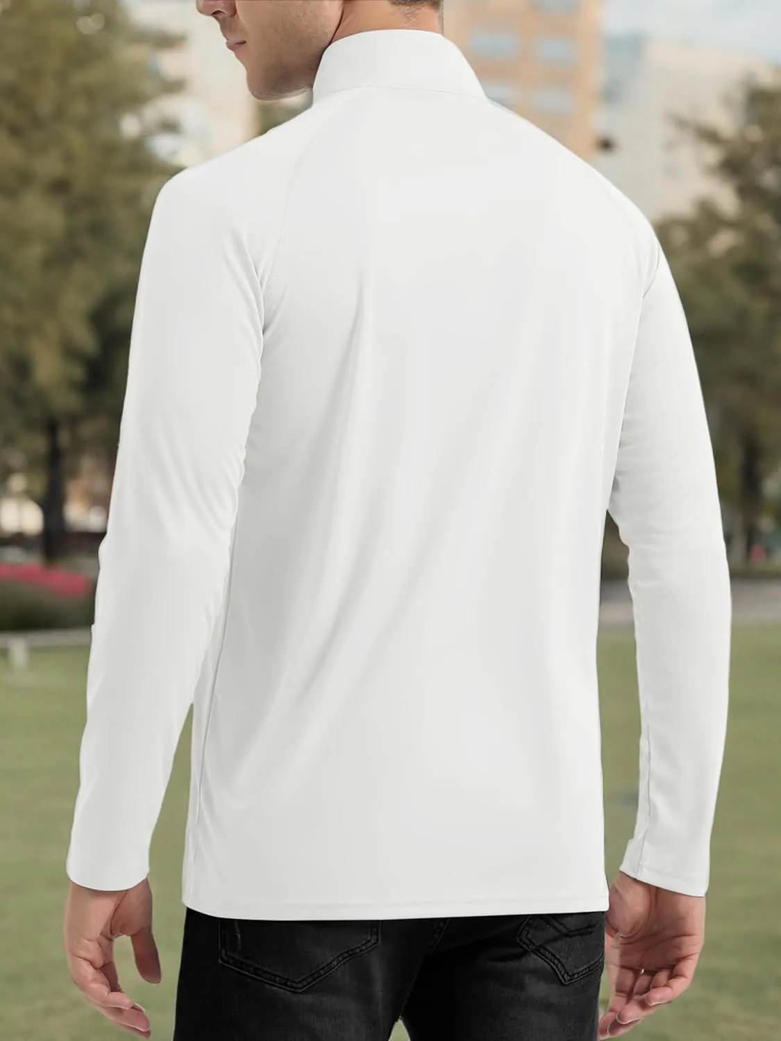 TACVASEN Men's Long Sleeve Athletic Shirts 1/4 Pullover Zip Sun Protection Rash Guard UPF 50  Outdoor Running T-Shirts
