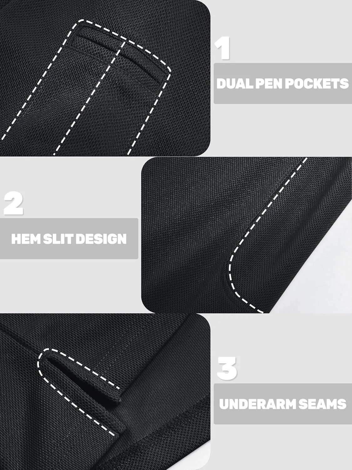 TACVASEN Men's Polo Shirts Long Sleeve Quick Dry Shirt Performance Tactical Shirts Golf Shirt Casual Outdoor Work Shirt