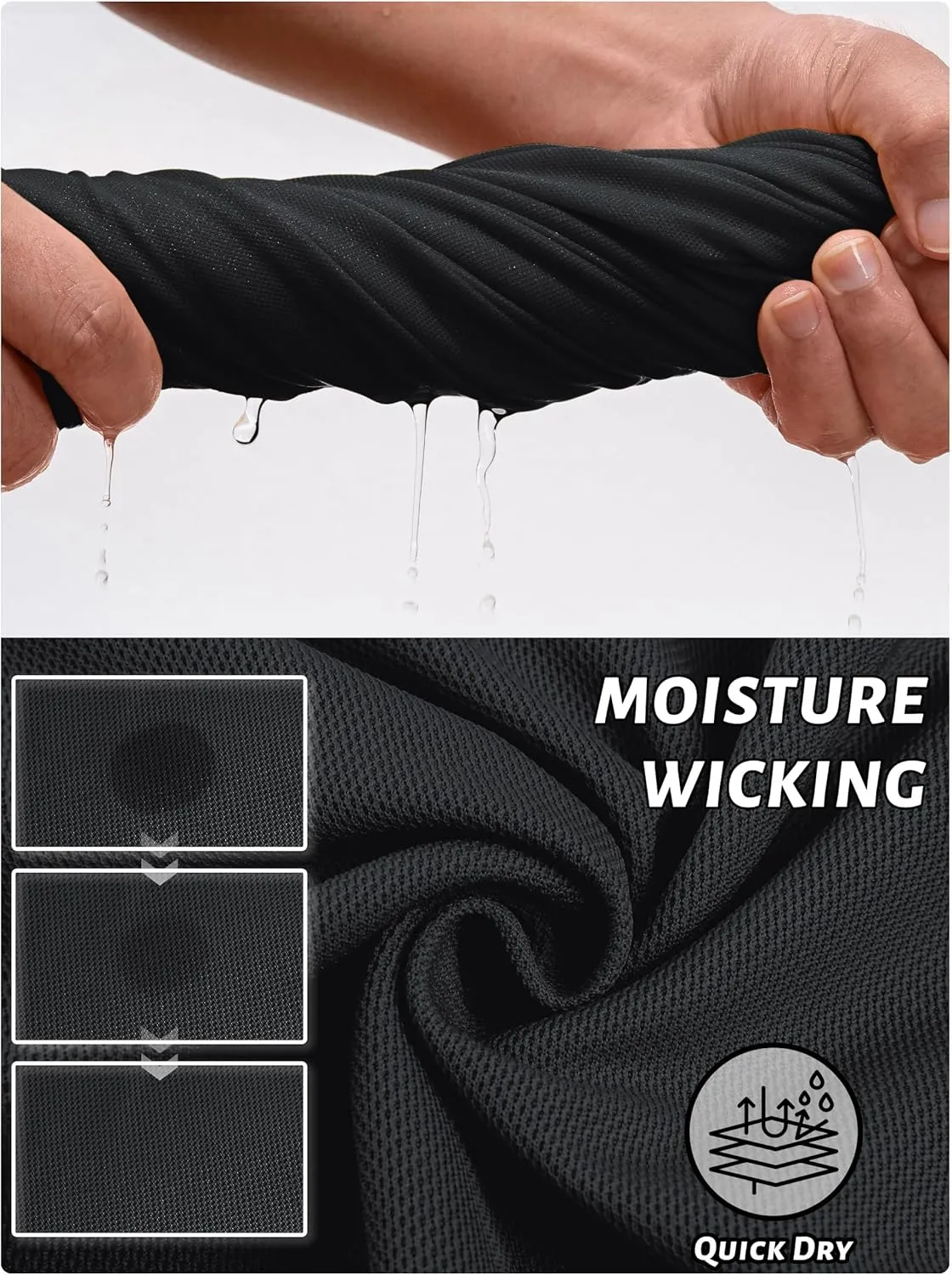 TACVASEN Men's Polo Shirts Long Sleeve Quick Dry Shirt Performance Tactical Shirts Golf Shirt Casual Outdoor Work Shirt