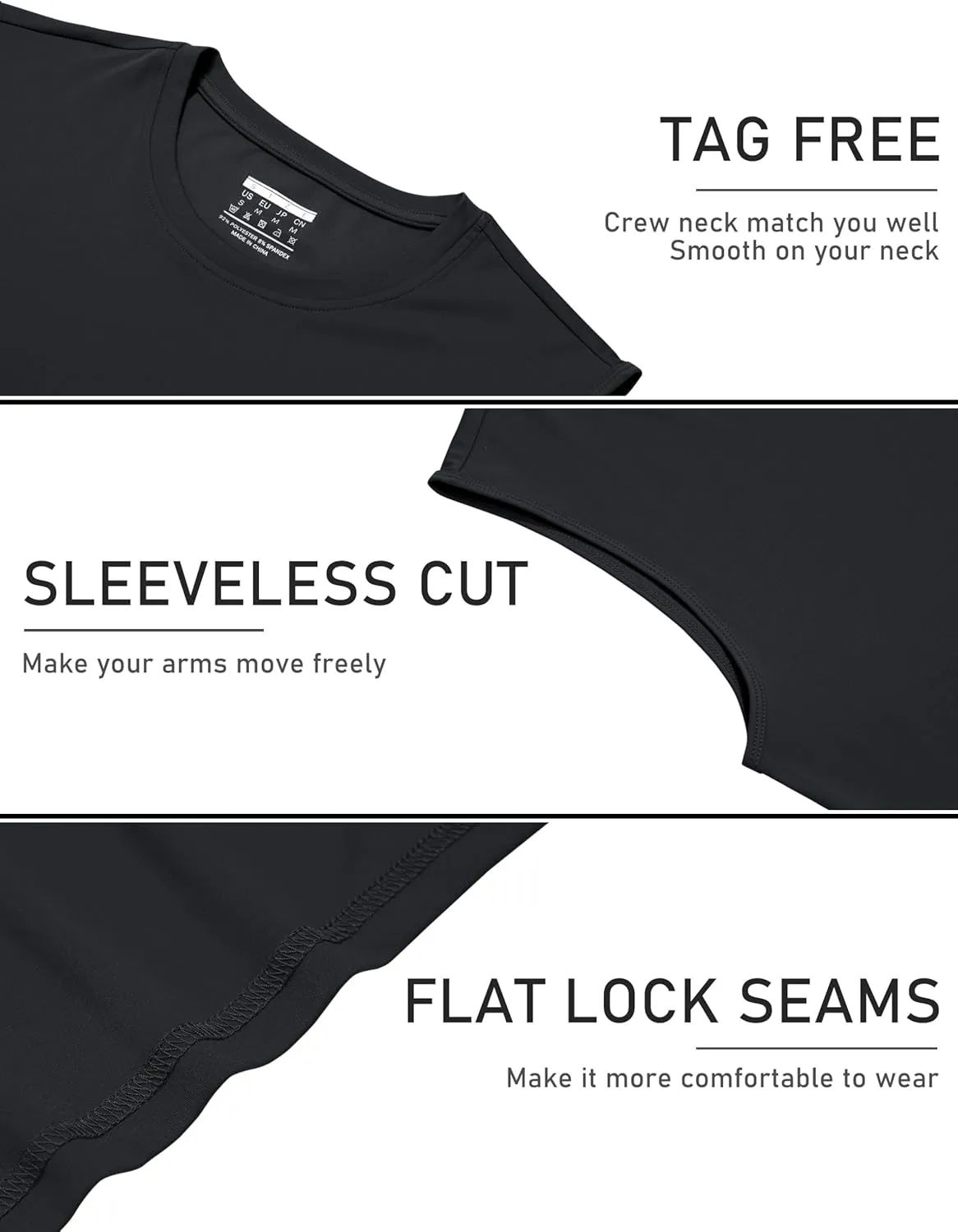 TACVASEN Men's Sleeveless Shirts Quick Dry Tank Tops for Men Sun Protection UPF 50  Athletic Gym Workout Muscle Shirts