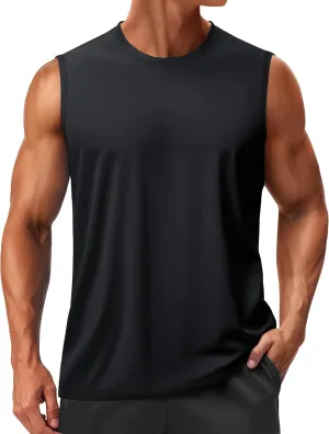TACVASEN Men's Sleeveless Shirts Quick Dry Tank Tops for Men Sun Protection UPF 50  Athletic Gym Workout Muscle Shirts