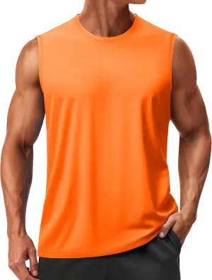 TACVASEN Men's Sleeveless Shirts Quick Dry Tank Tops for Men Sun Protection UPF 50  Athletic Gym Workout Muscle Shirts