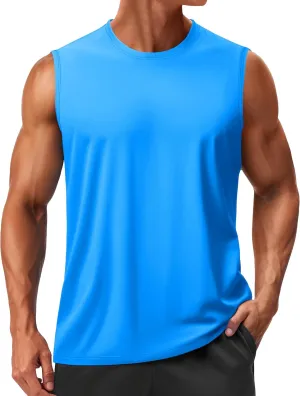 TACVASEN Men's Sleeveless Shirts Quick Dry Tank Tops for Men Sun Protection UPF 50  Athletic Gym Workout Muscle Shirts