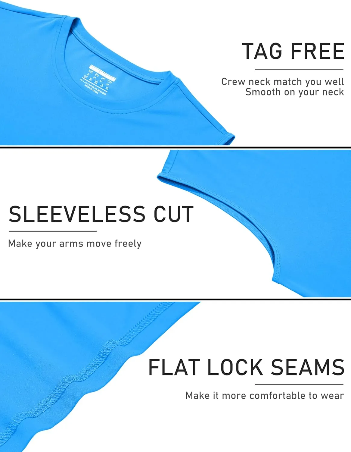 TACVASEN Men's Sleeveless Shirts Quick Dry Tank Tops for Men Sun Protection UPF 50  Athletic Gym Workout Muscle Shirts