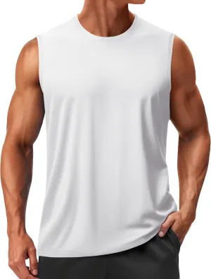 TACVASEN Men's Sleeveless Shirts Quick Dry Tank Tops for Men Sun Protection UPF 50  Athletic Gym Workout Muscle Shirts