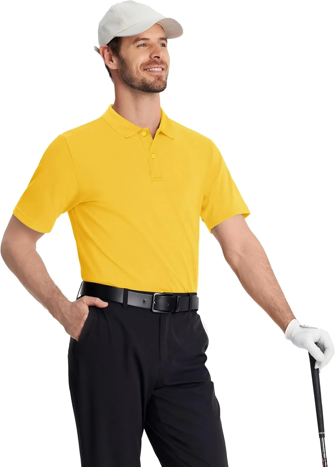 TACVASEN Polo Shirts for Men Short Sleeve Quick-Dry Breathable Pique Golf Polo Solid Cotton Polo T-Shirts