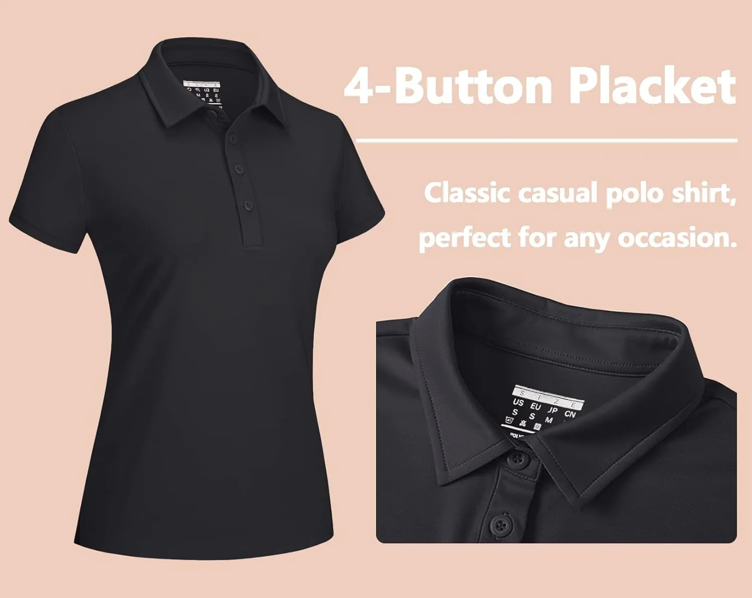TACVASEN Women's Golf Polo Shirts Short Sleeve UPF 50  Sun Protection Golf Shirts for Women Quick Dry Collared Polos