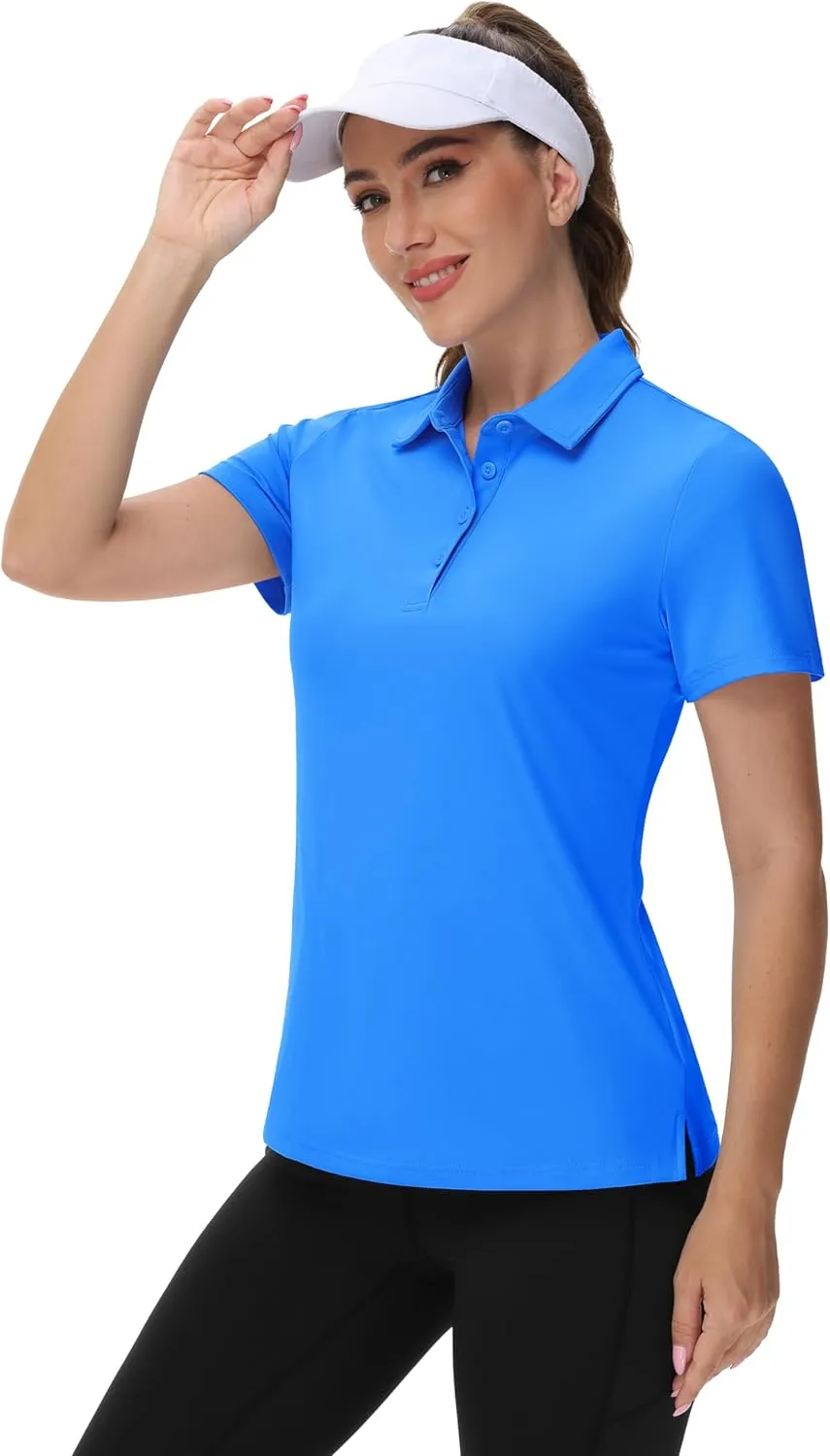 TACVASEN Women's Golf Polo Shirts Short Sleeve UPF 50  Sun Protection Golf Shirts for Women Quick Dry Collared Polos