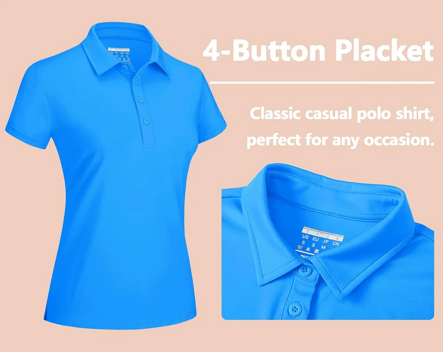 TACVASEN Women's Golf Polo Shirts Short Sleeve UPF 50  Sun Protection Golf Shirts for Women Quick Dry Collared Polos