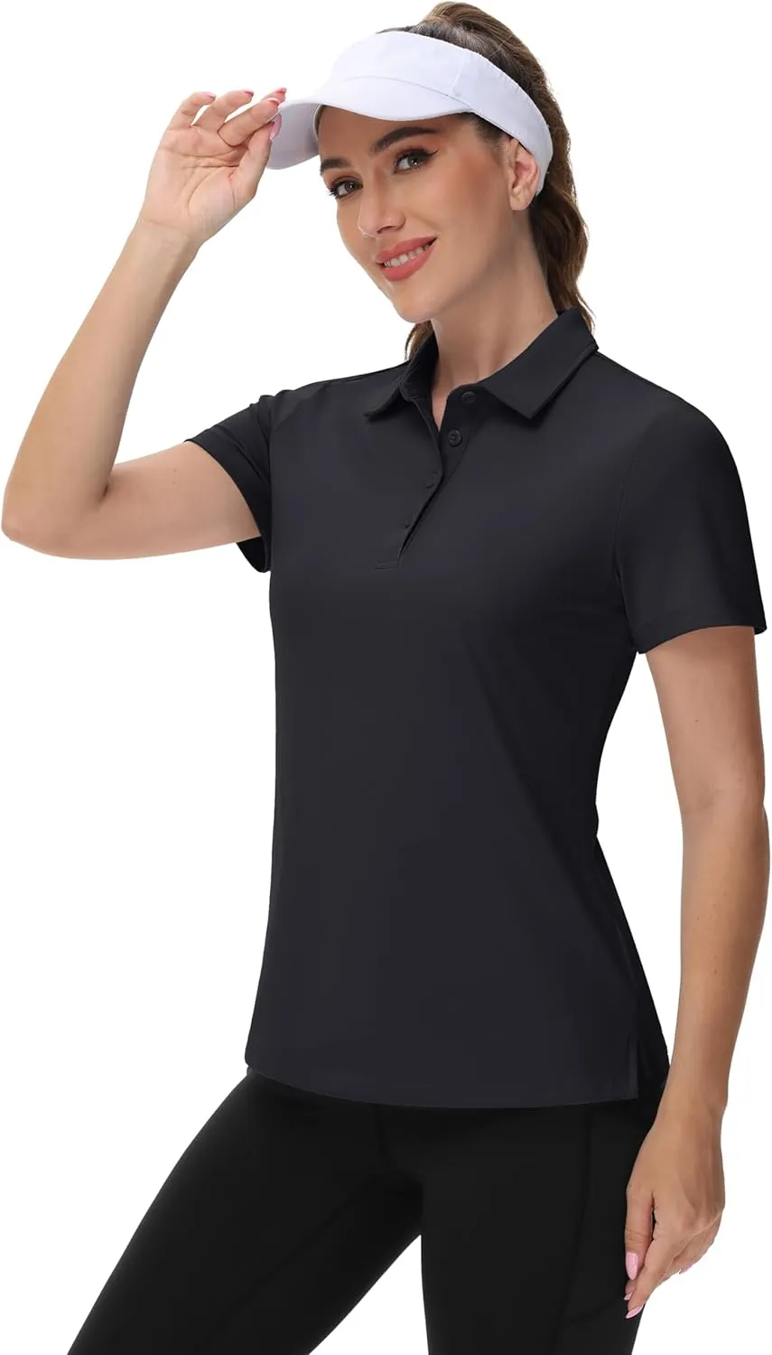 TACVASEN Women's Golf Polo Shirts Short Sleeve UPF 50  Sun Protection Golf Shirts for Women Quick Dry Collared Polos