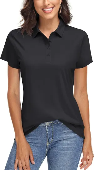 TACVASEN Women's Golf Polo Shirts Short Sleeve UPF 50  Sun Protection Golf Shirts for Women Quick Dry Collared Polos