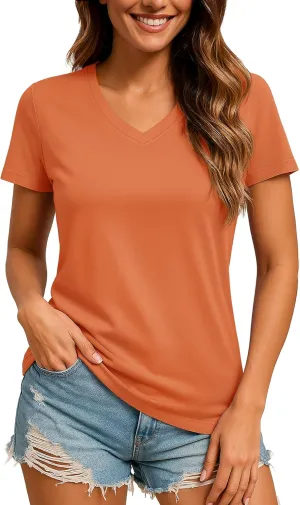 TACVASEN Workout Tops for Women UPF 50  Sun Protection V-Neck T Shirts Short Sleeve Quick Dry Athletic Running Shirts