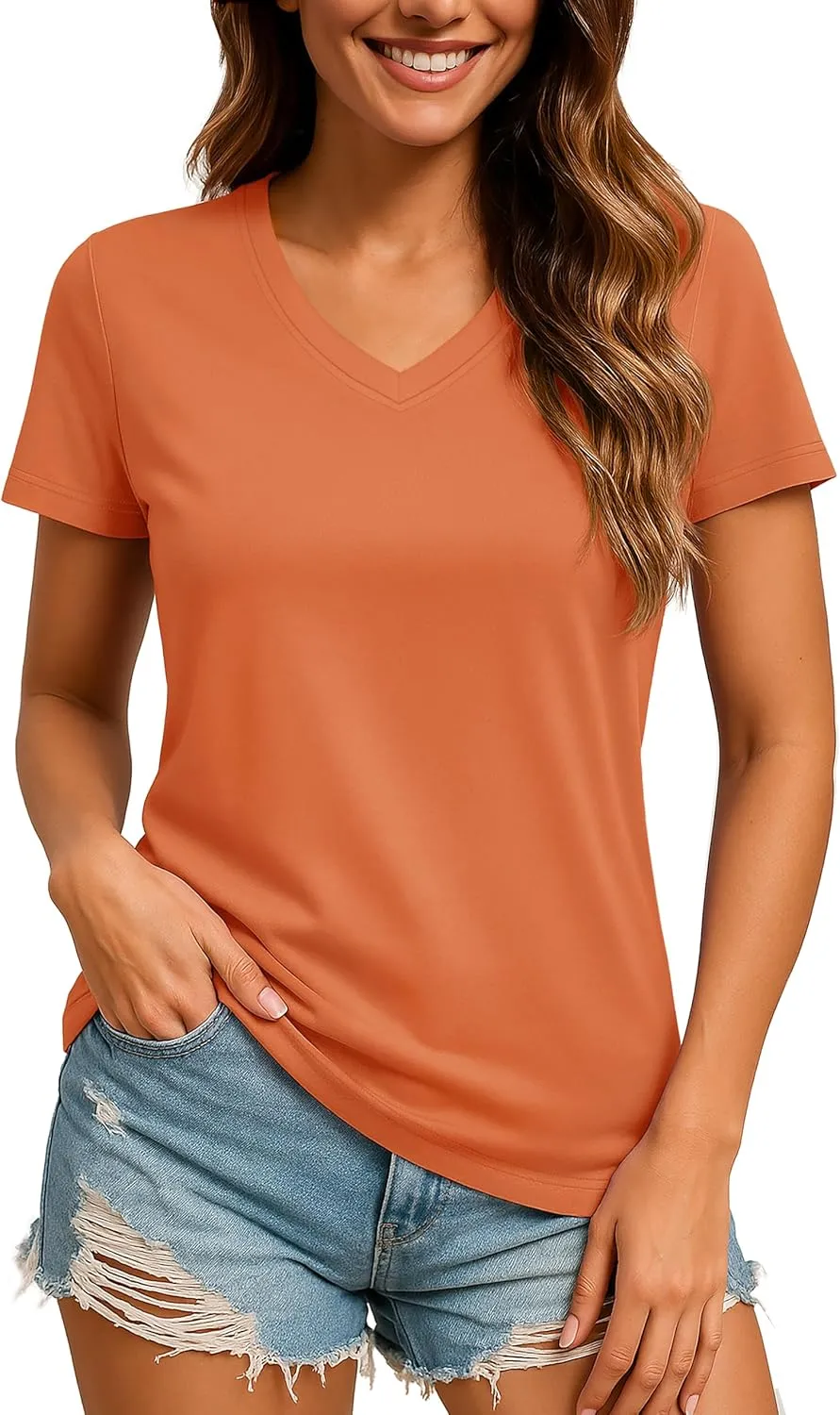 TACVASEN Workout Tops for Women UPF 50  Sun Protection V-Neck T Shirts Short Sleeve Quick Dry Athletic Running Shirts