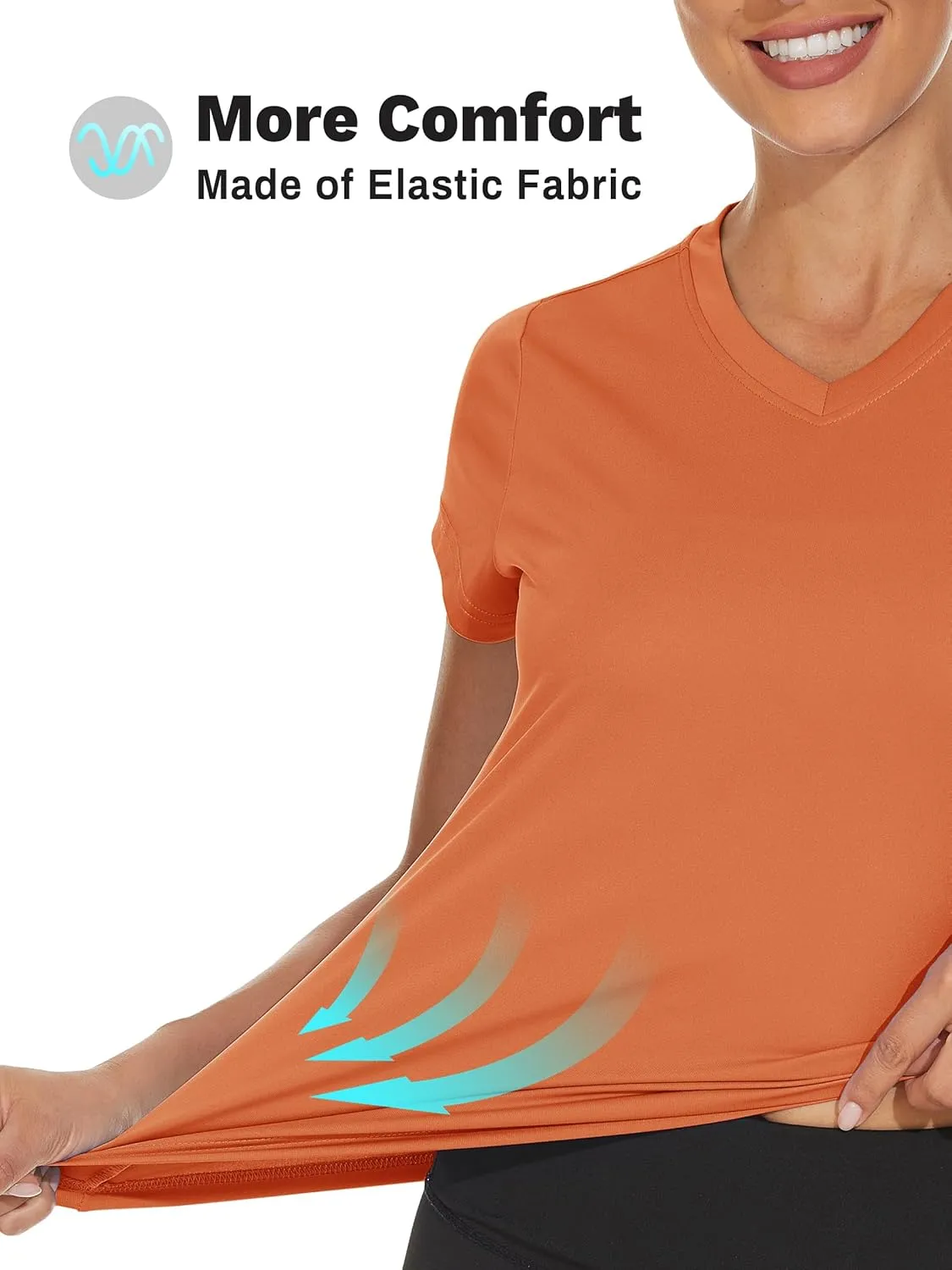 TACVASEN Workout Tops for Women UPF 50  Sun Protection V-Neck T Shirts Short Sleeve Quick Dry Athletic Running Shirts