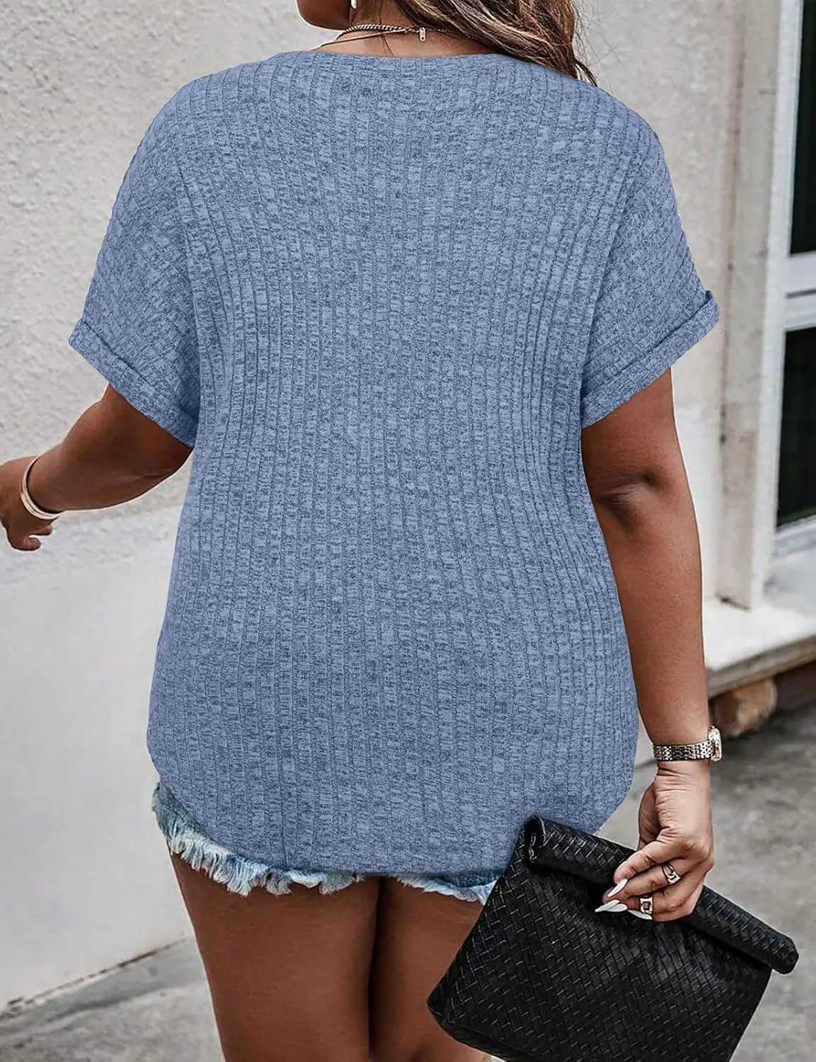 Tanst Sky Womens Plus Size Tops Short Sleeve V Neck Shirts Summer Casual Tunic Blouses XL-5XL