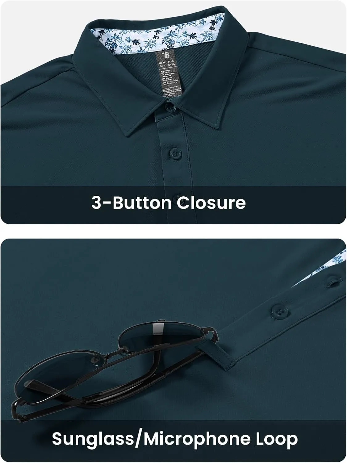 TBMPOY Men's Polo Shirts Short Sleeve 3-Button Golf Moisture Wicking Athletic Tennis T-Shirts Casual Collared Shirt