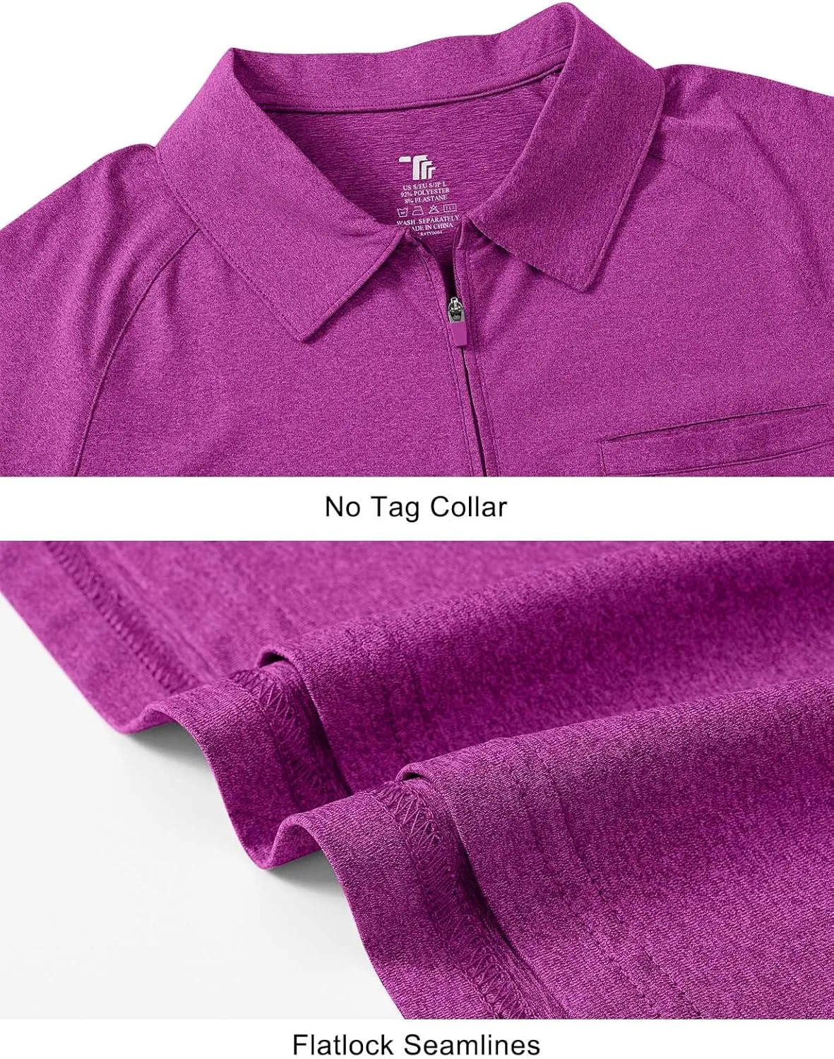 TBMPOY Women's Golf Polo Shirts Short Sleeve UPF 50  Dry Fit Athletic Tennis T-Shirts Zip Up Athletic Sports Shirt
