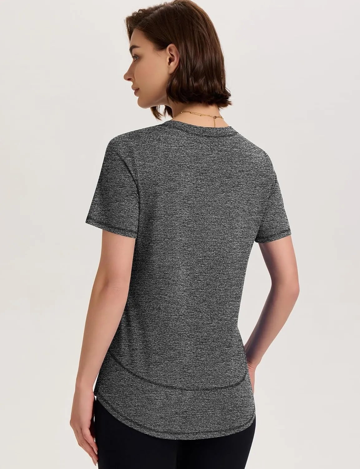 TCOT Women's Short Sleeve Workout Tops Loose Fit Athletic Tees V Neck Running Shirts Yoga Tee Gym Shirts