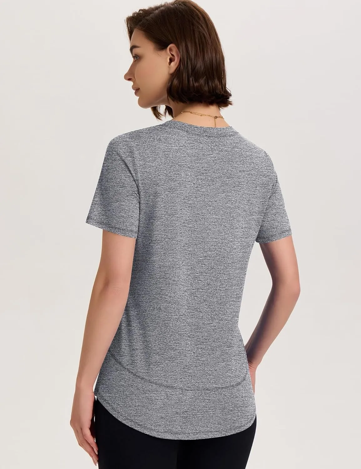 TCOT Women's Short Sleeve Workout Tops Loose Fit Athletic Tees V Neck Running Shirts Yoga Tee Gym Shirts