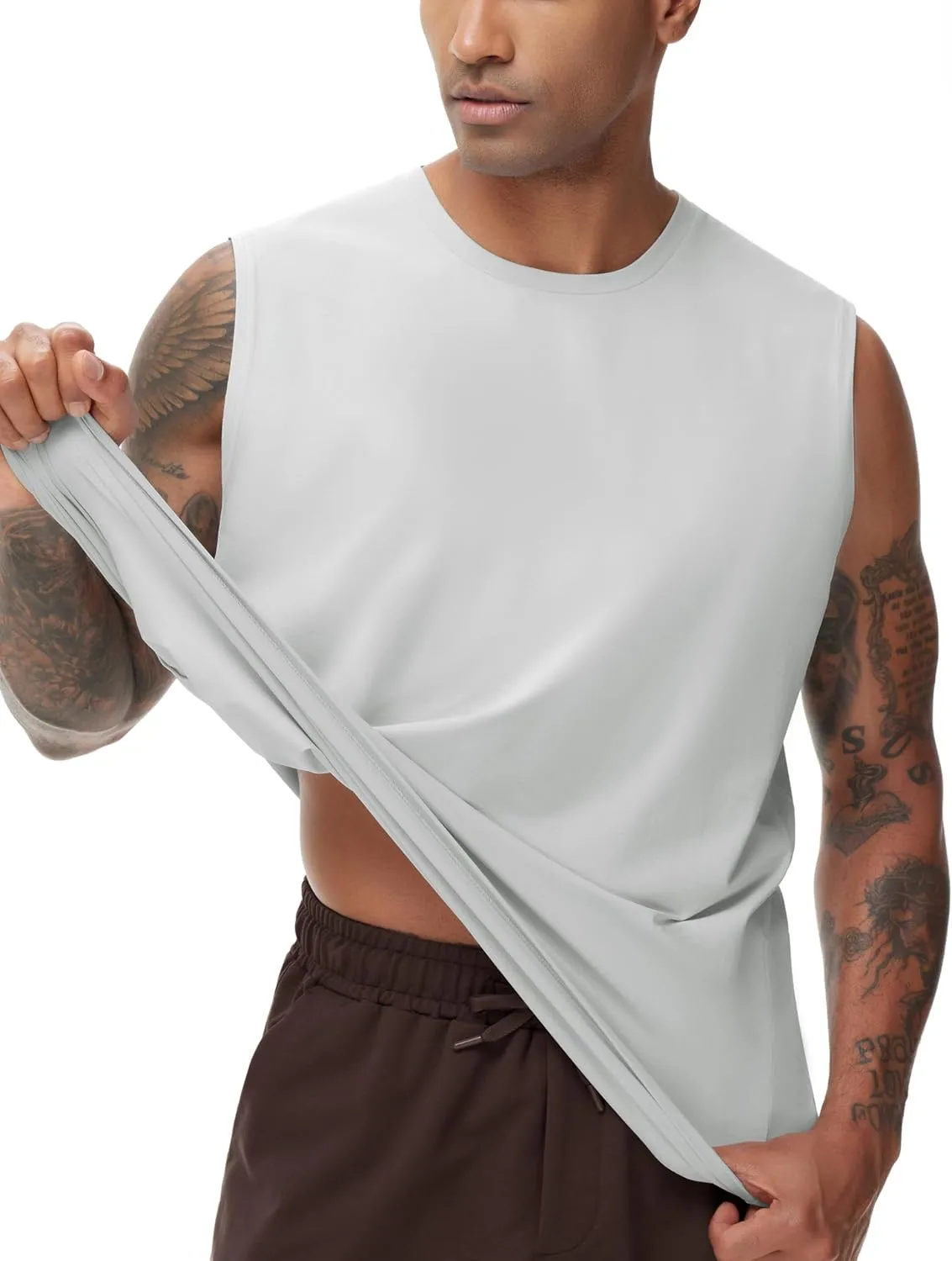 THE GYM PEOPLE Men's Workout Tank Top UPF 50  Sleeveless Quick Dry Athletic Shirts Casual Running Muscle Shirts