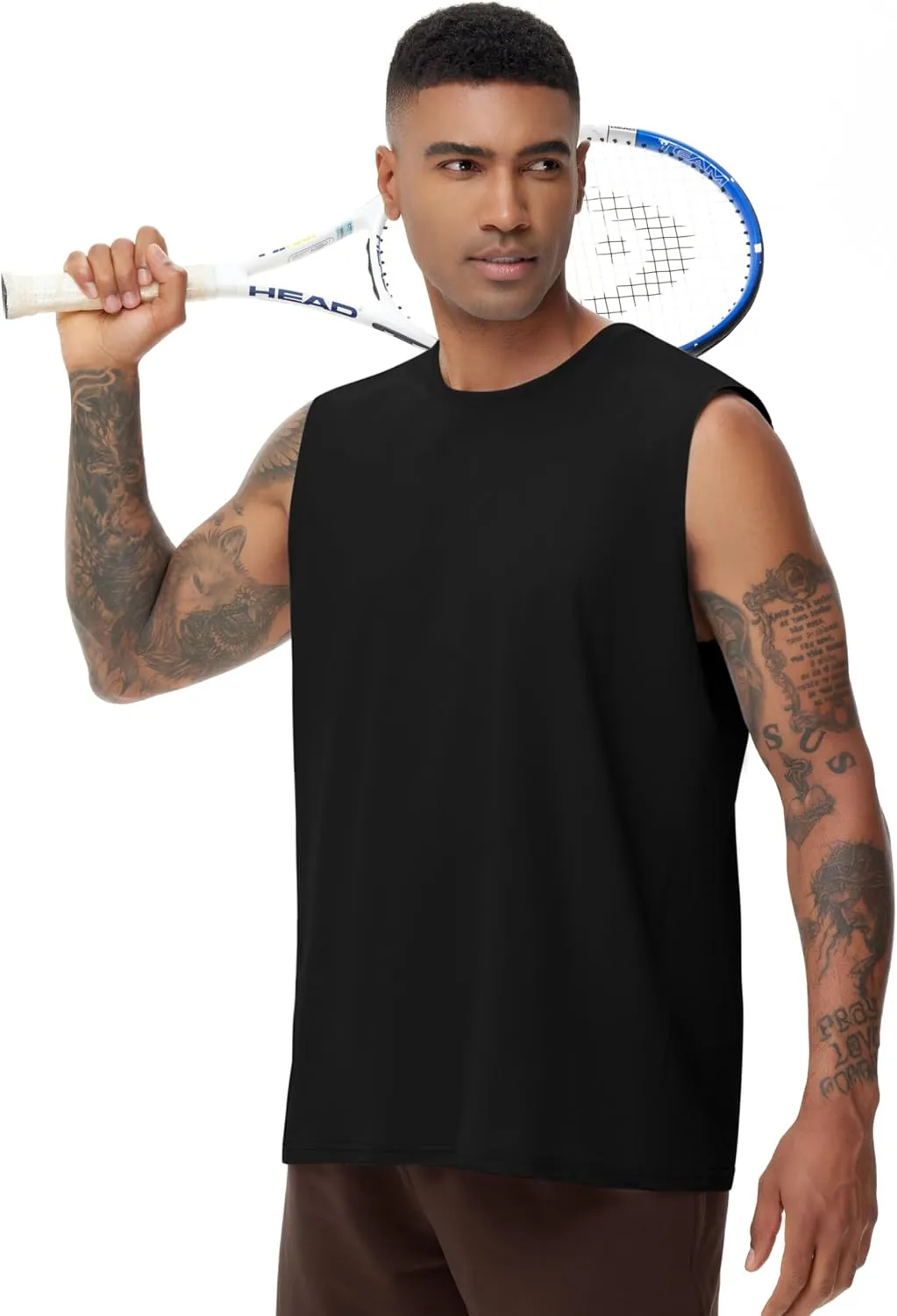 THE GYM PEOPLE Men's Workout Tank Top UPF 50  Sleeveless Quick Dry Athletic Shirts Casual Running Muscle Shirts