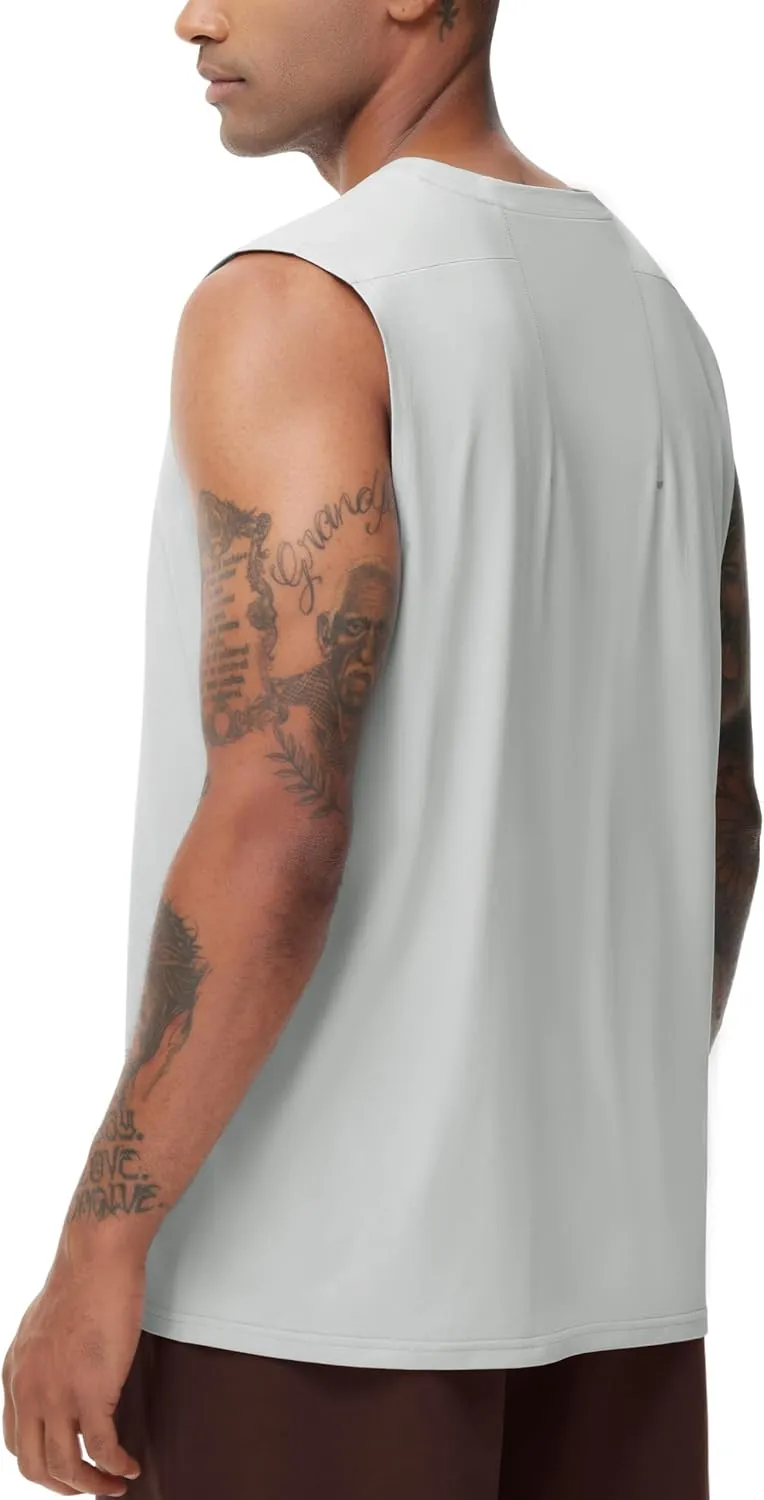 THE GYM PEOPLE Men's Workout Tank Top UPF 50  Sleeveless Quick Dry Athletic Shirts Casual Running Muscle Shirts