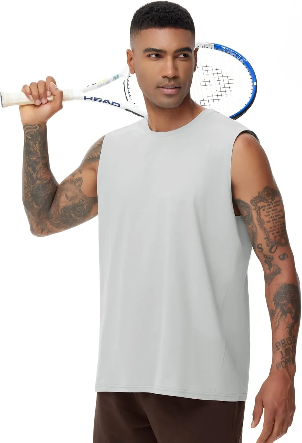 THE GYM PEOPLE Men's Workout Tank Top UPF 50  Sleeveless Quick Dry Athletic Shirts Casual Running Muscle Shirts