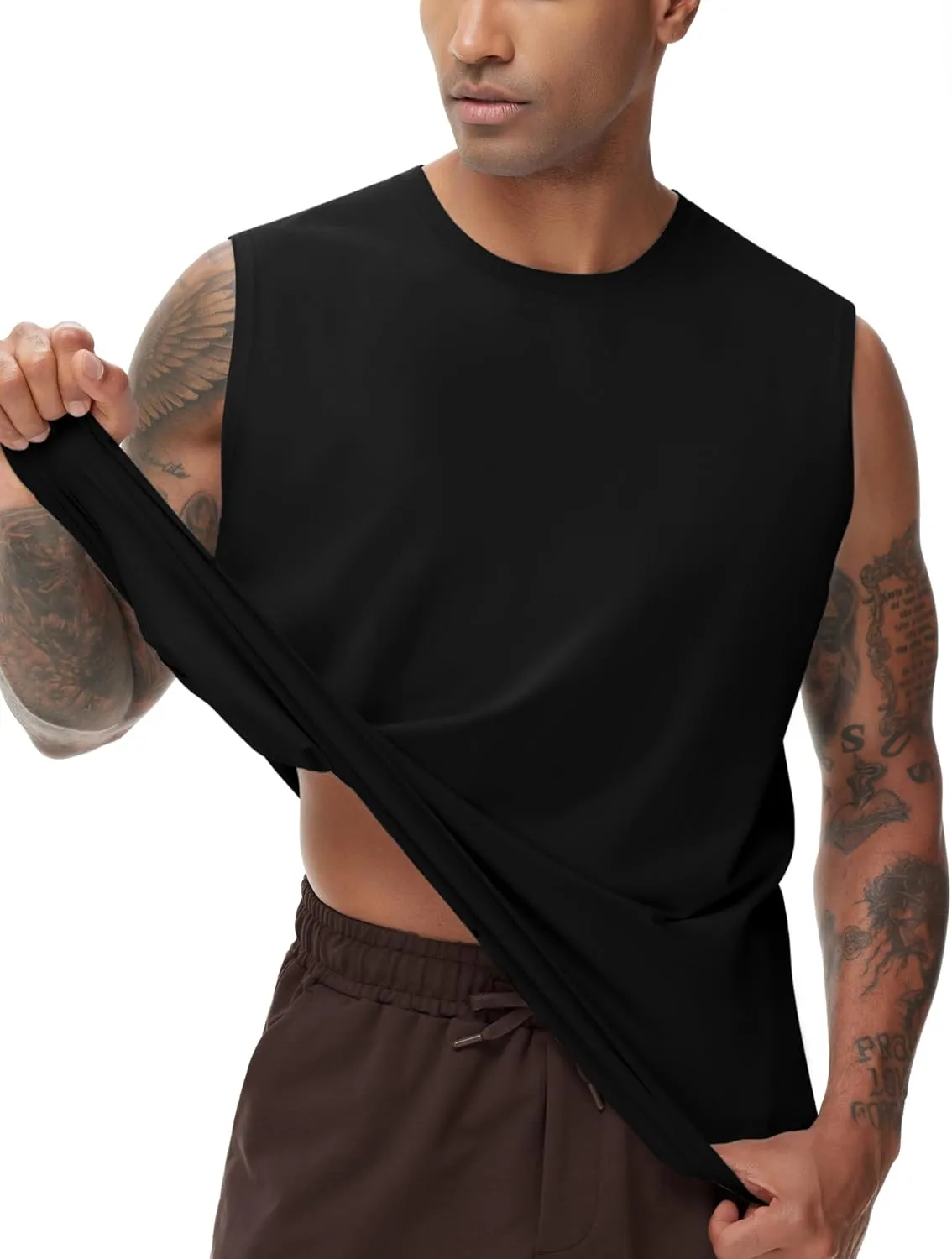 THE GYM PEOPLE Men's Workout Tank Top UPF 50  Sleeveless Quick Dry Athletic Shirts Casual Running Muscle Shirts