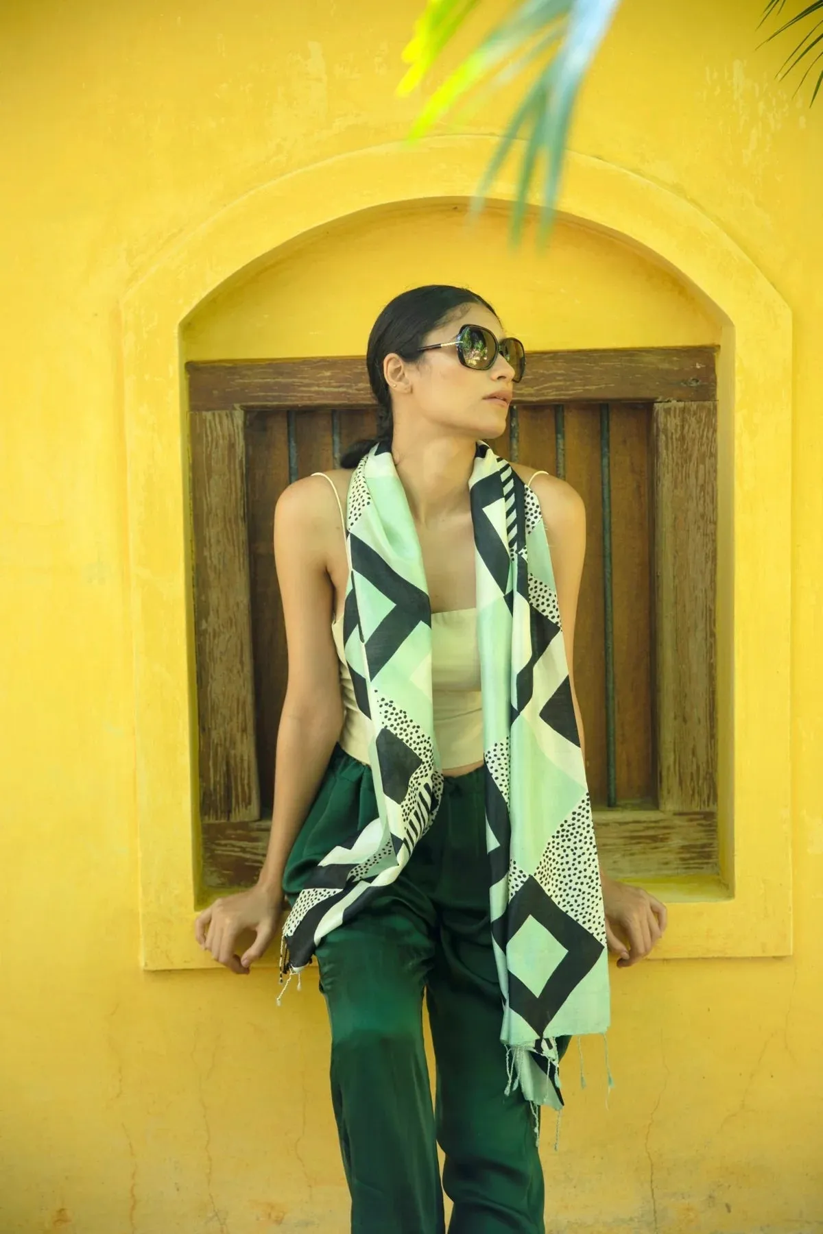 The 'Quadrilateral' Eri Silk Scarf