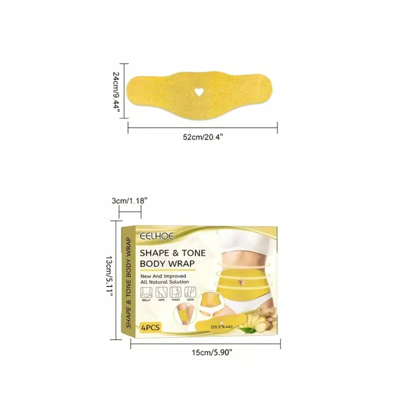 Thermogenic Shaping and Body Slimming Body Wraps (4 PCS)