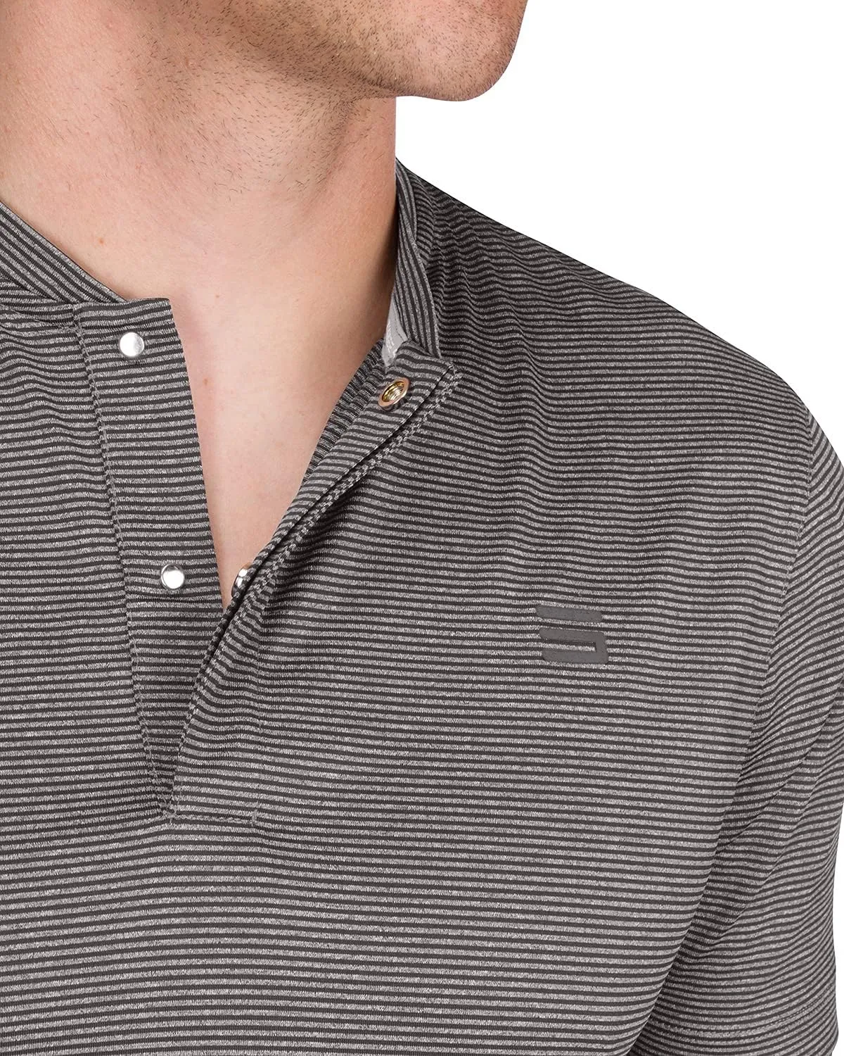 Three Sixty Six Men's Short Sleeve Collarless Golf Polo - Lightweight, Moisture-Wicking, Quick Dry, Stretch Fabric