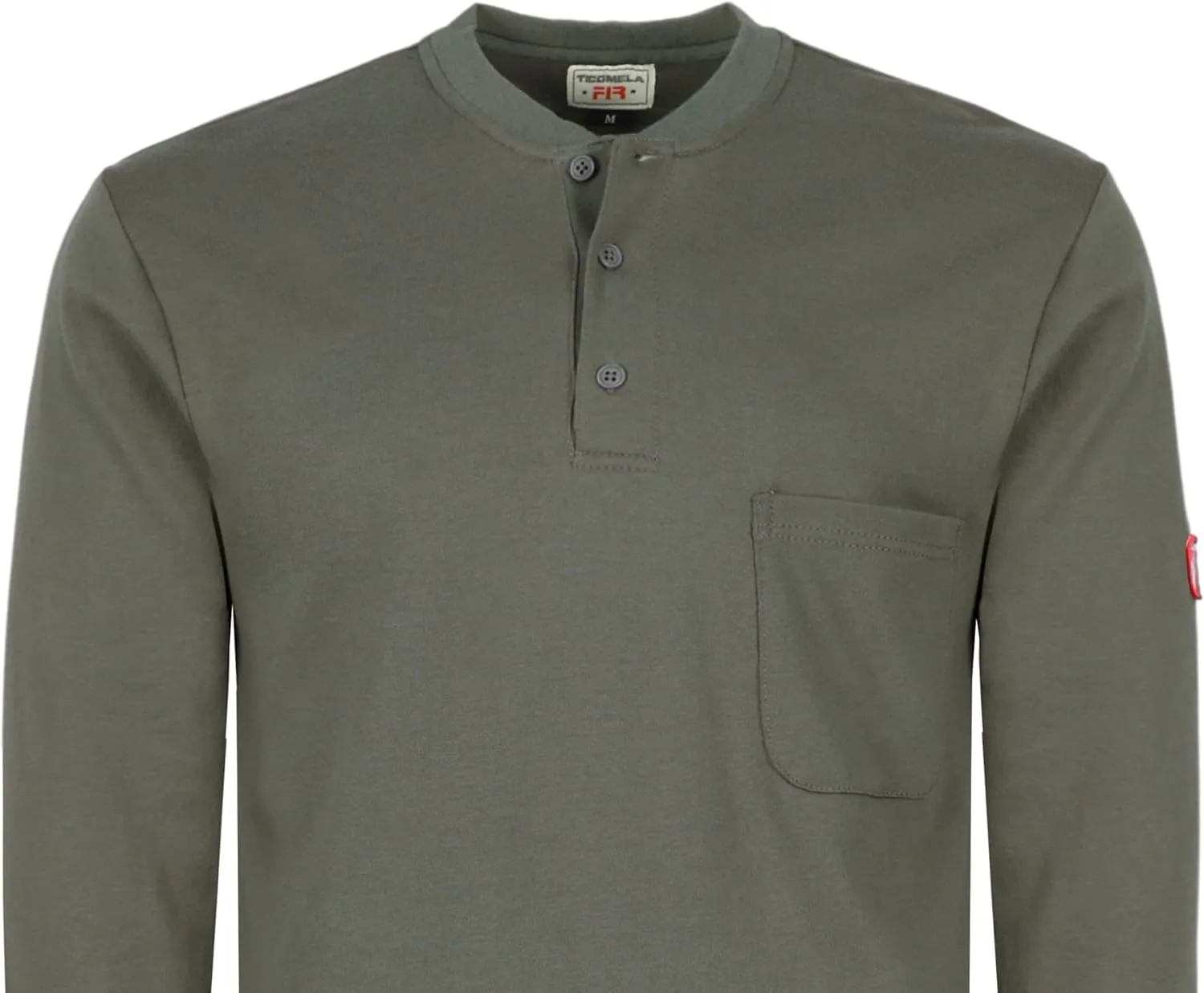TICOMELA FR Shirts for Men Flame Resistant Shirt NFPA2112/CAT2 7oz Fire Retardant Men's Long Sleeve Henley Shirts