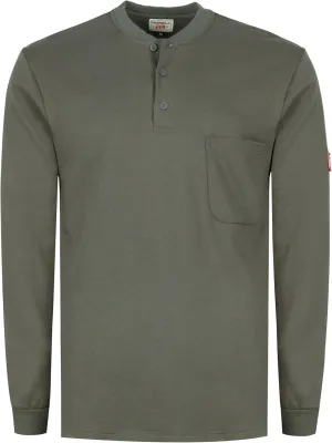 TICOMELA FR Shirts for Men Flame Resistant Shirt NFPA2112/CAT2 7oz Fire Retardant Men's Long Sleeve Henley Shirts